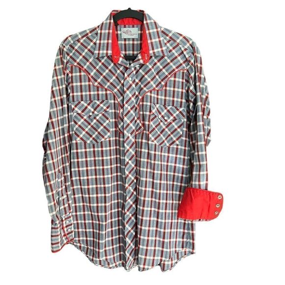 Vintage 80’s Kenny Rogers Western shirt with Pearl Snaps Sz: Men’s 15 1/2 x 34 - Picture 3 of 8